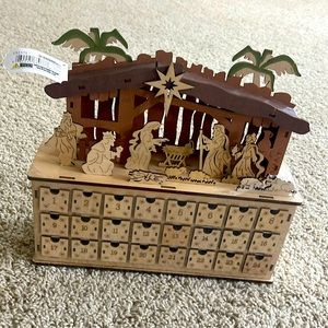 NWT Wood Christmas countdown calendar
